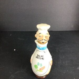 Chef Salad Dressing Dispenser - White Ceramic